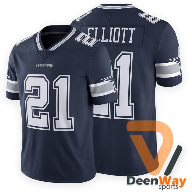 American Football Jersey #21 Navy Stitched For Men