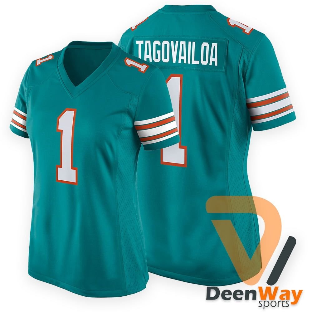 American Football Jersey For Women Teal Stitched #1 | Women’s NFL Football Jersey