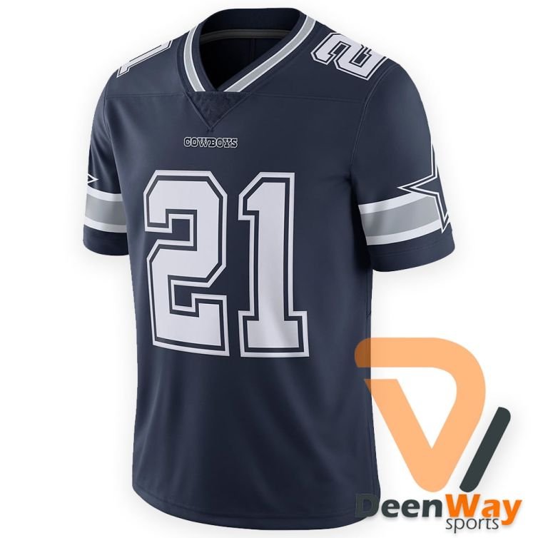 American Football Jersey #21 Navy Stitched For Men
