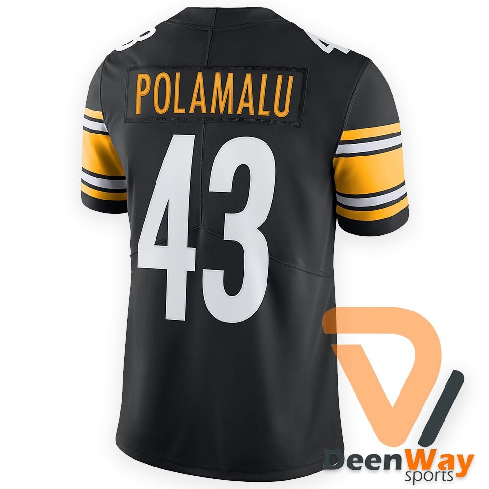 Troy Polamalu Jersey Youth Large 14-16 #43 Steelers on Field Boys Black