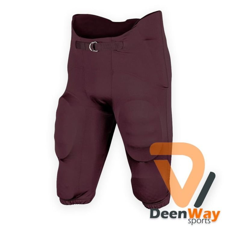 Maroon American Football Pants With with Built-in Pads