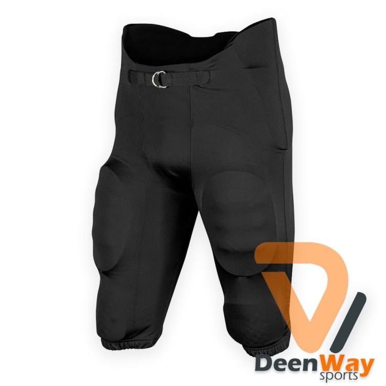 Black American Football Pants With with Built-in Pads