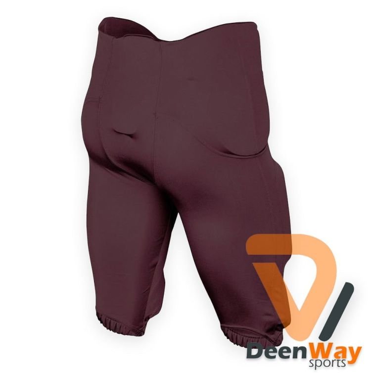 Maroon American Football Pants With with Built-in Pads