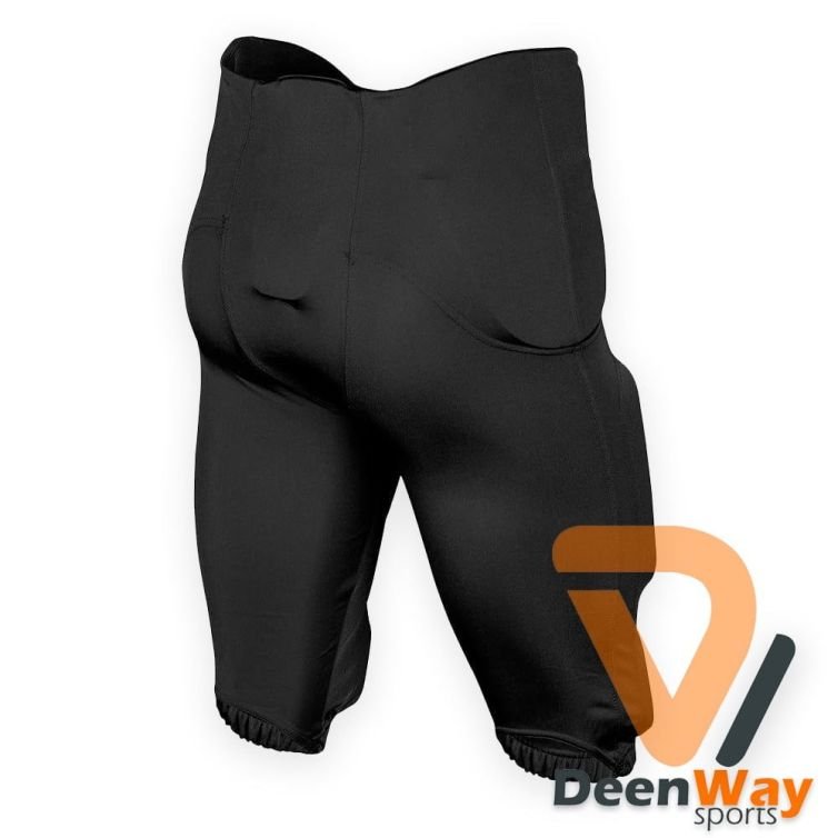 Black American Football Pants With with Built-in Pads