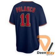 Russell Athletic MLB Navy-Blue Button-Down Baseball Jersey