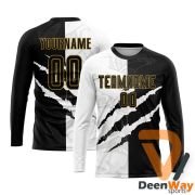 Custom Soccer Jersey​ Graffiti Pattern Black-Old Gold Sublimation