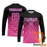 Soccer Team Jerseys​ Pink Black-Light Blue Gradient Square Shape Sublimation